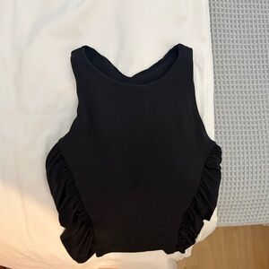 lululemon athletica Black Ruffle-Side Tank